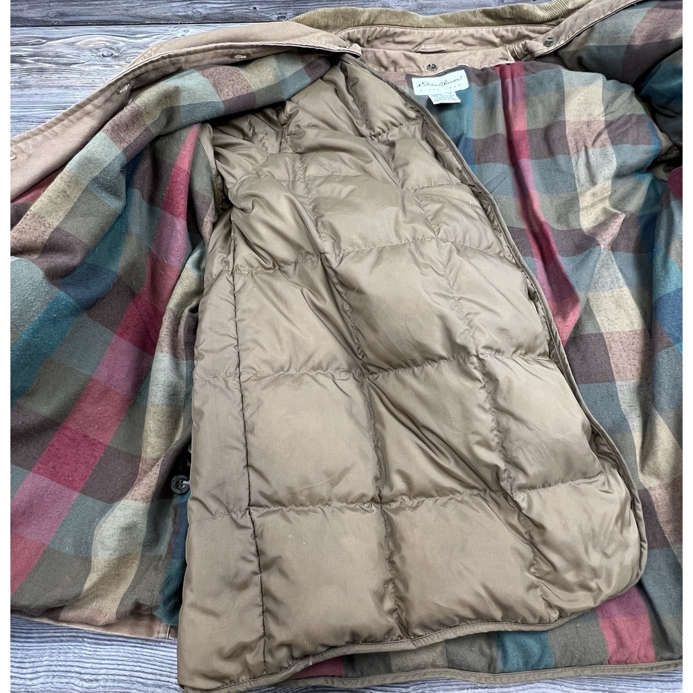 Vtg Eddie Bauer Down Filled Brown Work Chore Barn Coat Jacket XL Gorpcore Chore - Picture 11 of 16